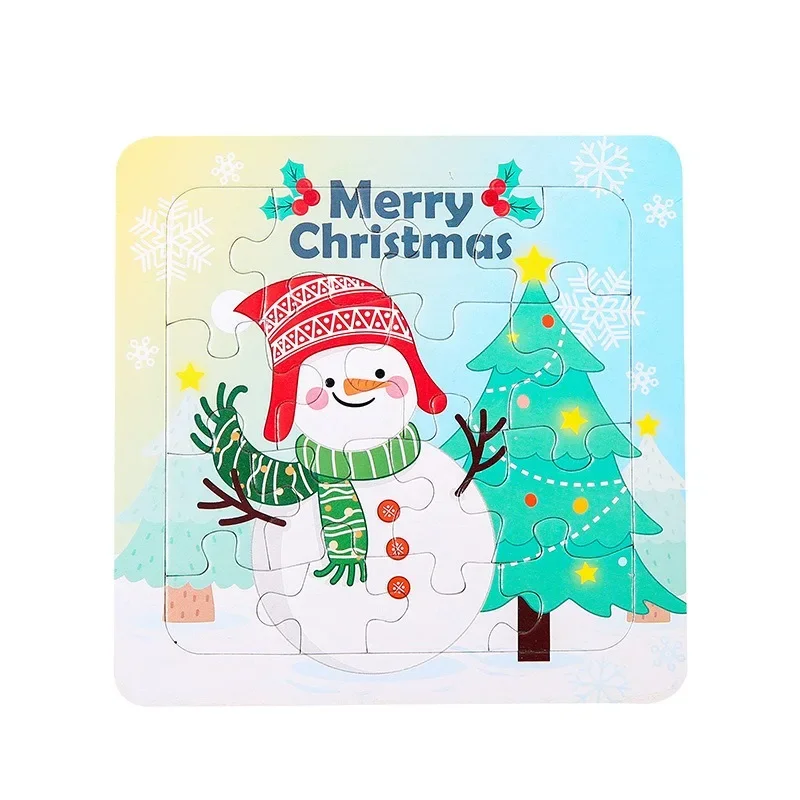 Mini Puzzle en Papier de Noël, Père Noël, Bonhomme de Neige, Cadeaux de ixd'Anniversaire pour Enfant, Récompenses de Maternelle