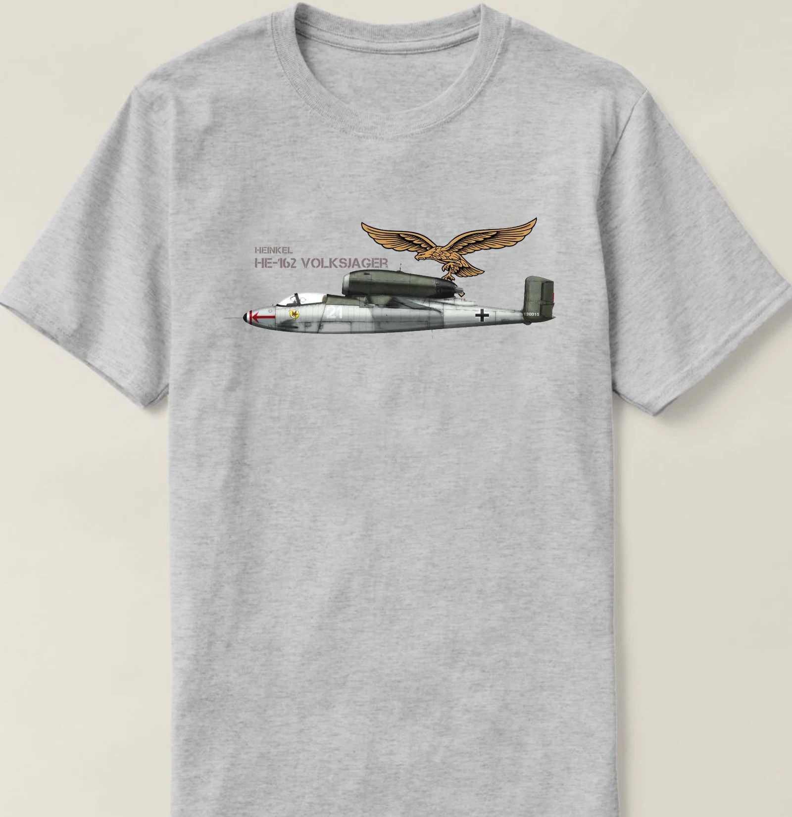 WWII German Air Force Heinkel He-162 Salamander Fighter Aircraft T-Shirt. Premium Cotton Short Sleeve O-Neck Mens T Shirt New