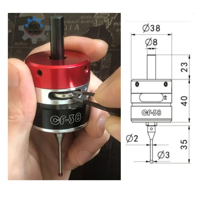 latest 3D Edge Finder Machining Center Cnc Milling Machine Three-coordinate Precision Probe Centring Rod Tool Setter CF-38