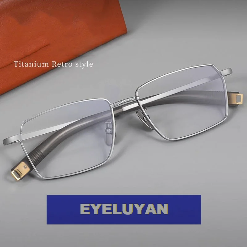 

EYELUYAN 2025 New Ultralight Titanium Square Eyewear Frame Men Retro Fashion Glasses Frame Quality Eyeglass Frames