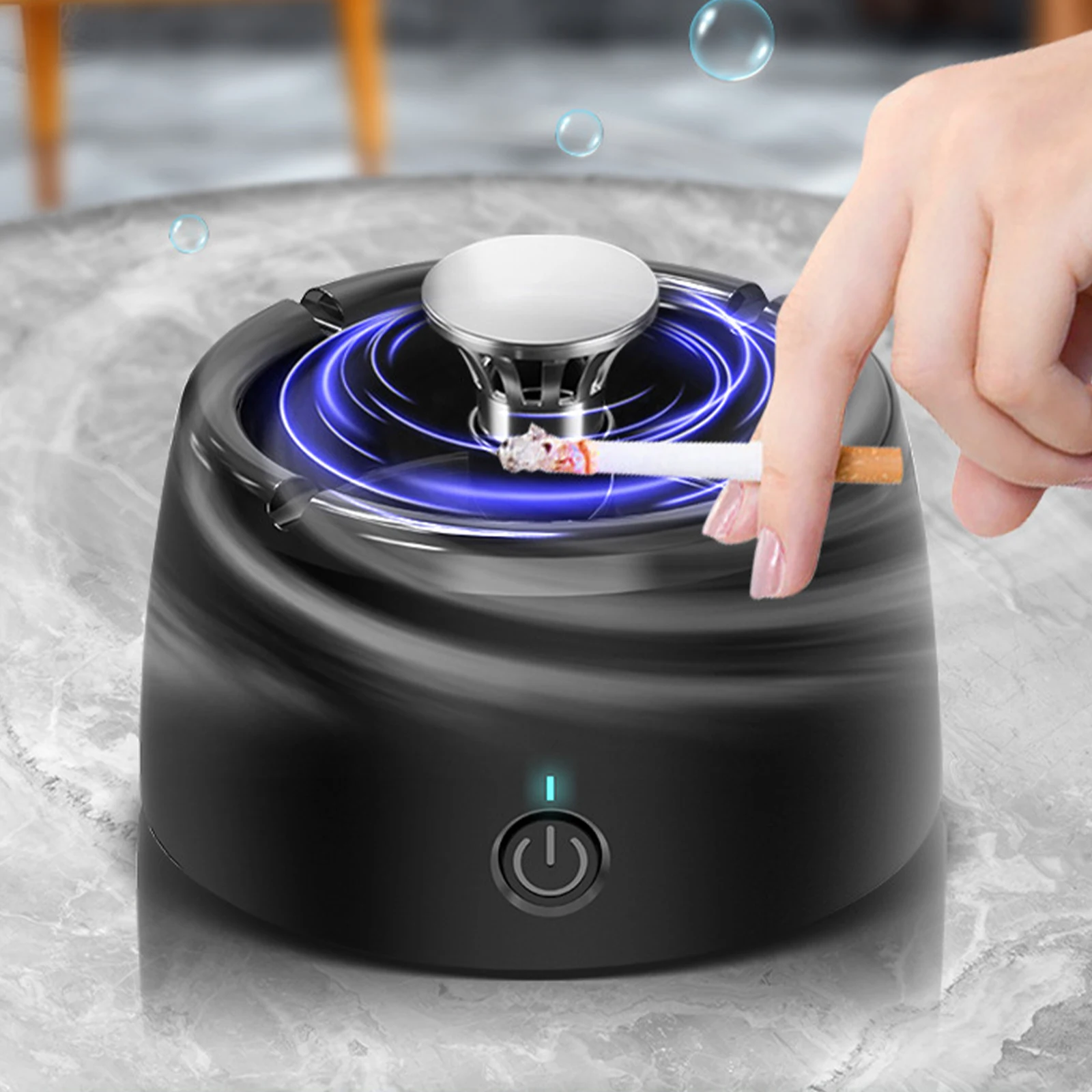 

Дымчатая пепельница для сигарет Крытый очиститель воздуха 2 в 1, многофункциональный, лучше всего подходит для автомобиля, офиса или дома, USB-зарядка с 8 блоками фильтра