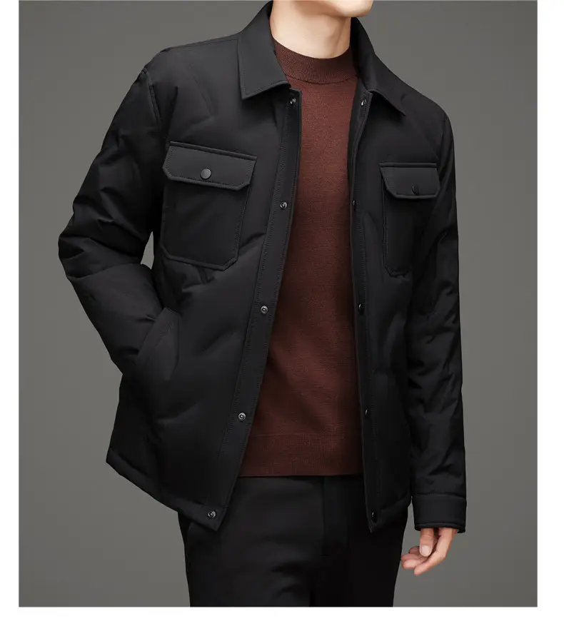 Men's 50% White Duck Down down coat 2026 winter turndown collar warm Down Jackets men fashion light and thin Jacket M-4XL