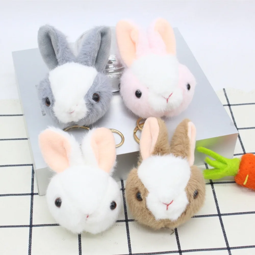 

Accessories Long Ear Rabbit Ornament Rabbit Head Key Chain Rabbit Plush Keychain Bunny Plush Keyring Plush Rabbit Pendant