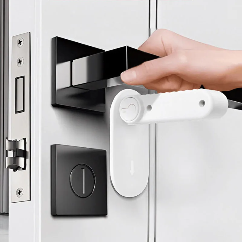 2PCS Children's Door Handle Safety Lock Anti Opening Buckle To Prevent Cats And Pets From Scratching The Door Divine Lock Buckle
