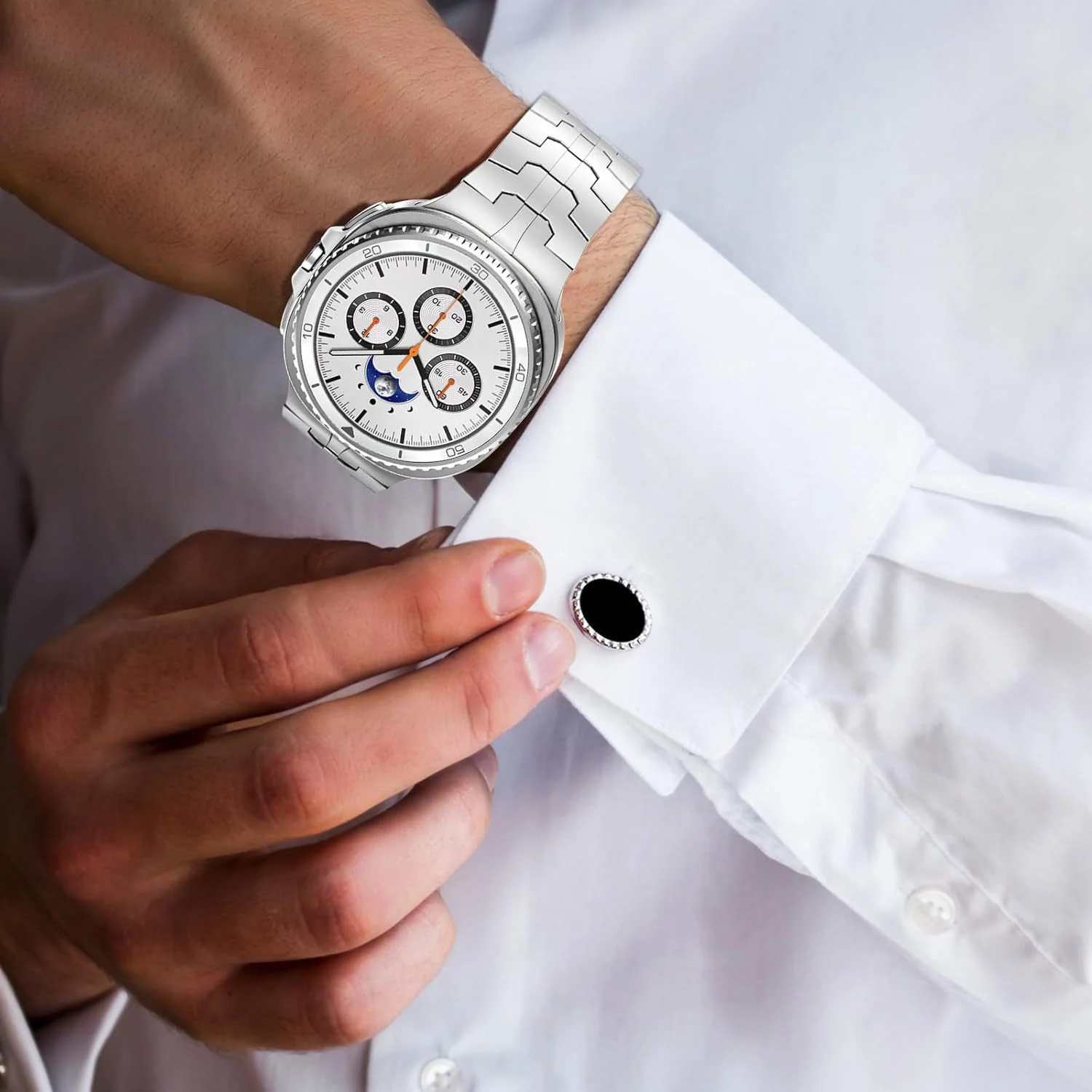 Correa de Metal de acero inoxidable para Samsung Galaxy Watch 8/8 Classic 40mm 44mm 46mm pulsera Correa para Galaxy Watch 8 cinturón clásico