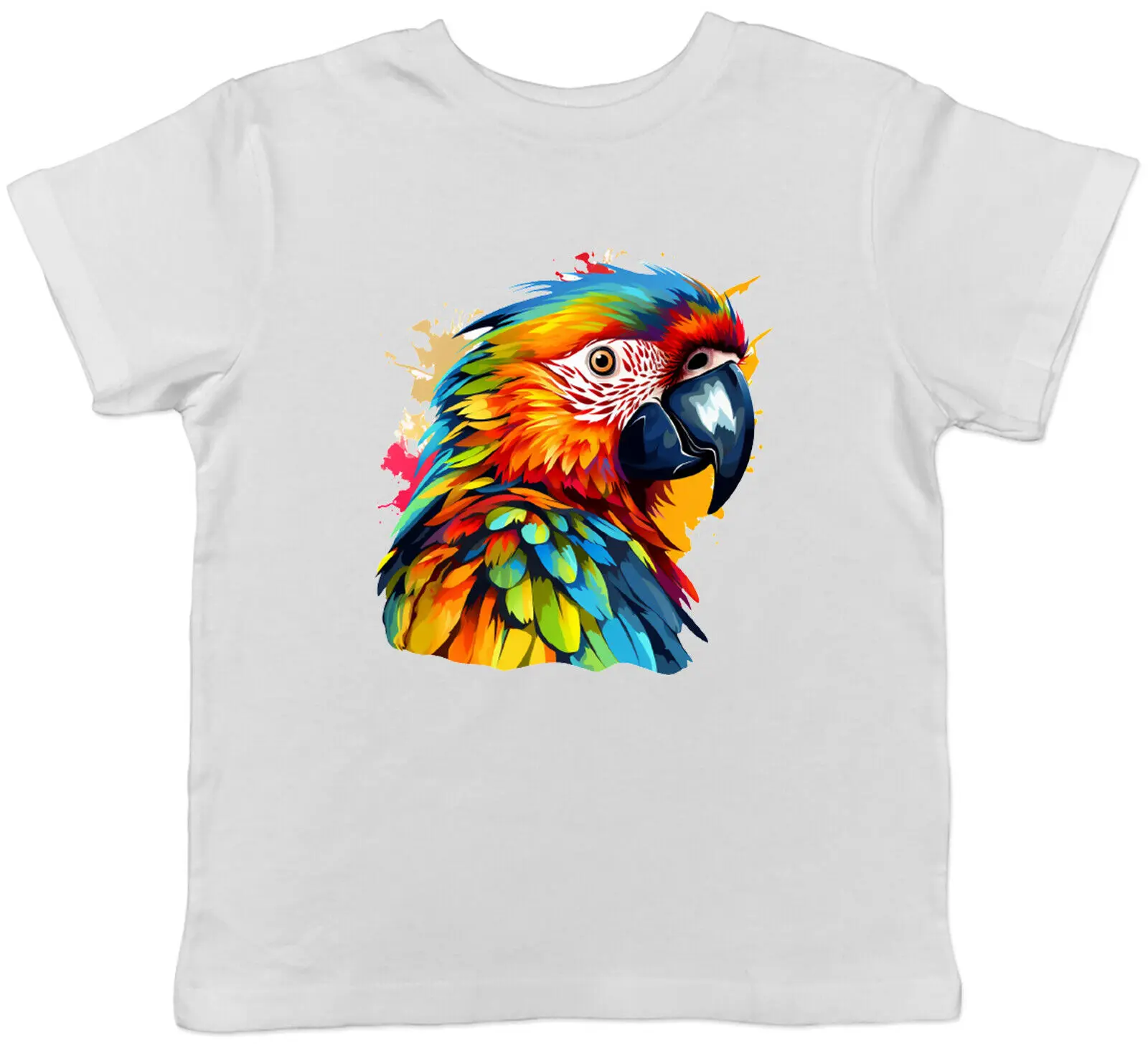 

Colourful Parrot Kids T-Shirt Bird Lover Pet Cockatiel Macaw Children Boys Girls