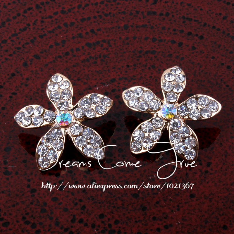 

50 шт./лот, 19 мм, 2 цвета, металлические прозрачные декоративные пуговицы со стразами для рукоделия, пуговицы из сплава в форме морской звезды для свадебного декора