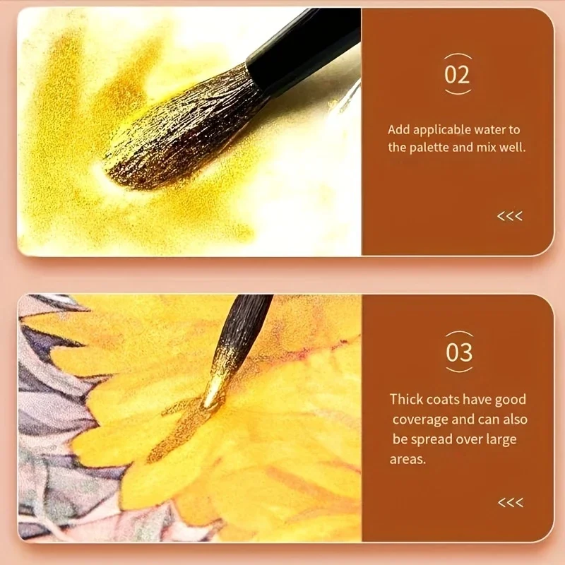 水彩セット、24色、真珠光沢のある金属固形水彩絵の具、書道や絵画、ネイルアート、DIYクラフトに最適