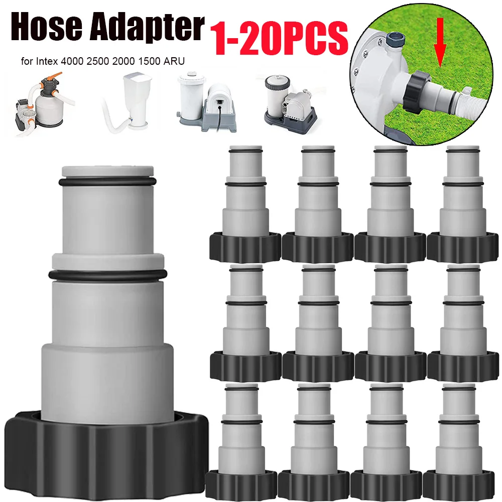 1-20Pcs Replacement Hose Adapter with Collar for Intex 4000 2500 2000 1500 ARU Threaded Connection Pumps Pool Accessories