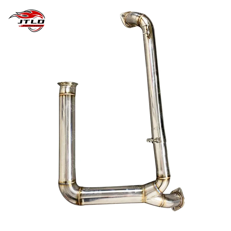 Polished Stainless Steel Exhaust Downpipe For Porsche 718 Cayman GTS 2.5L Turbo 4Cyl High Flow Sports Catalytic Manifold