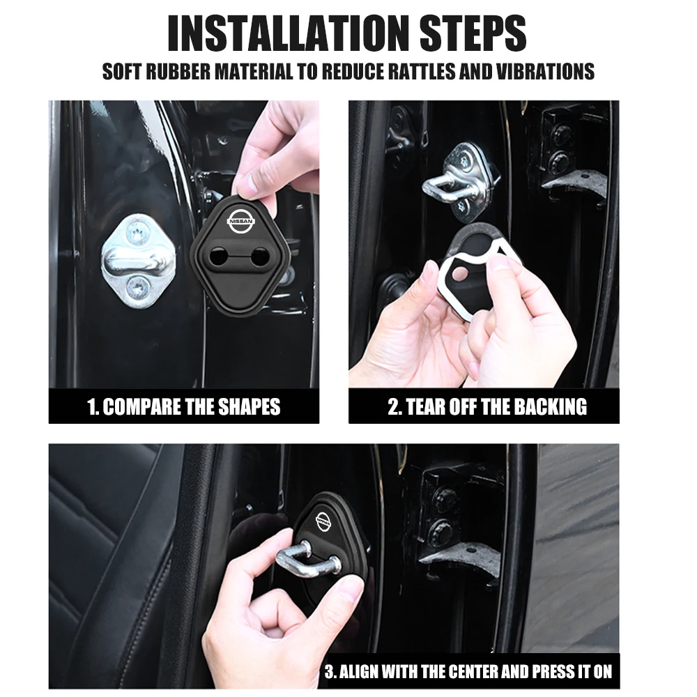 Car Door Lock Protective Cover For For Nissan Nismo Tiida Teana GTR 350Z 370Z 240SX Juke Versa Almera Accossories Car Styling