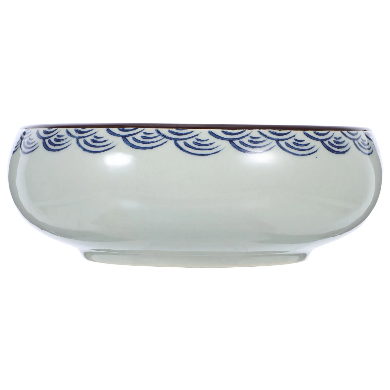 

Ink Brush Washer Pot Ceramic Round Shallow Dish for Calligraphy and Painting Handcrafted Fish Pattern Wash Bowl for Brushes Tea