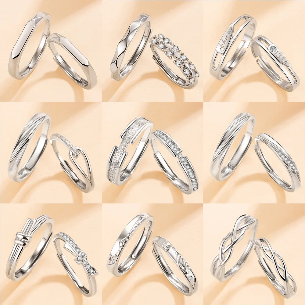 

Couple's Rings Men's Women's Faionable Luxury Zircon Open Adjustable Band Rings Wedding Ba Rings Jewelry Accories
