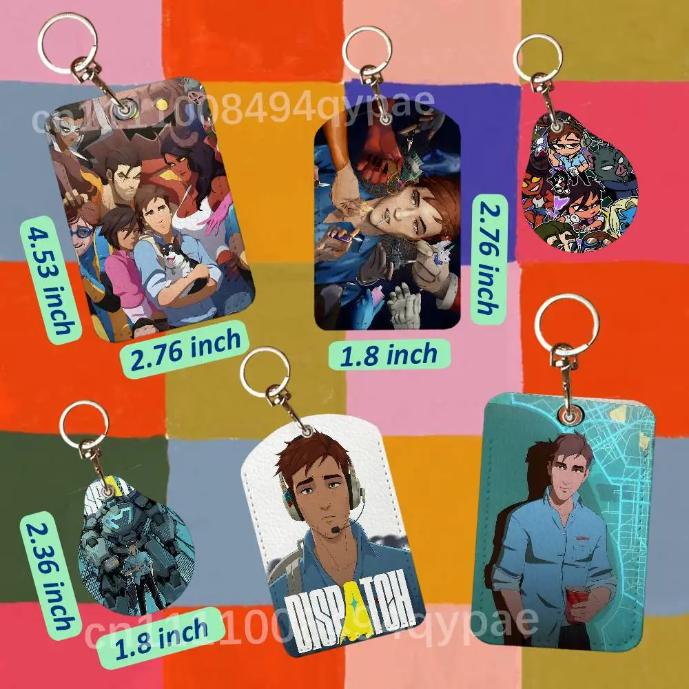 D-Dispatch Robert Game Leather Access Card Case Anti-lost Card Holder Keychain Accessories Fingerprint-proof Key Tag Ring