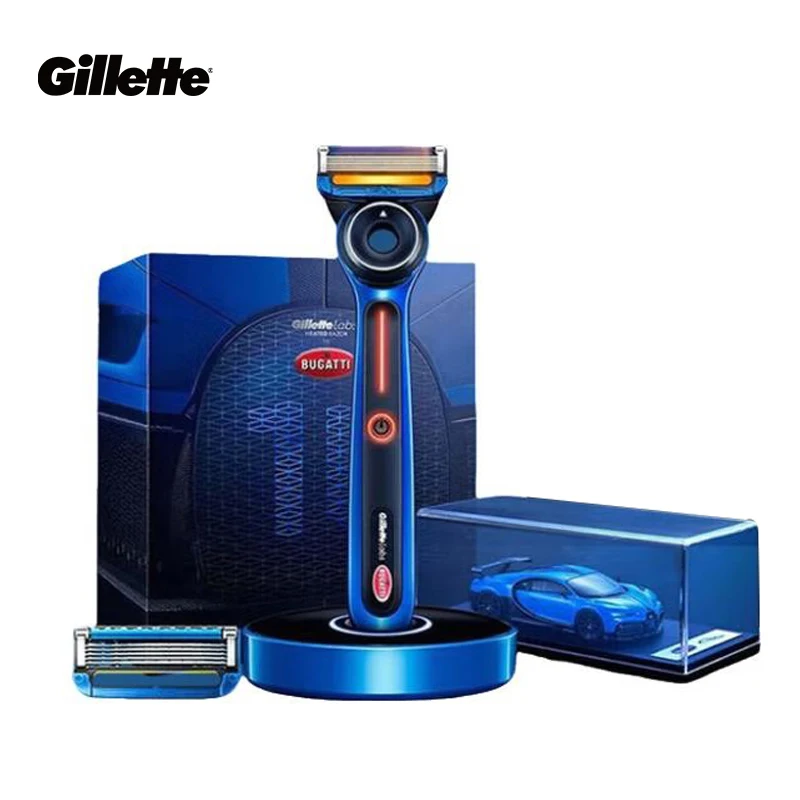Gillette labs Бритва с подогревом Bugatti Limited Edition, двойные температурные режимы, ультратонкие гибкие лезвия Nanotech FlexDisc, головка