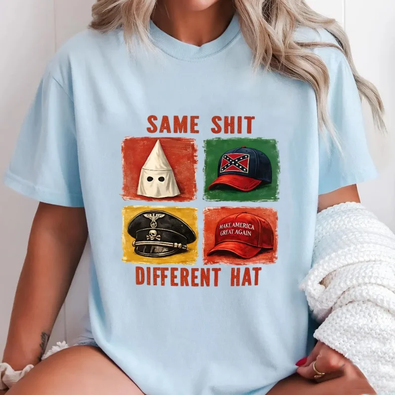 Same Shit Different Hat T Shirt Cotton Short Sleeve Printed Tshirts Casual Round Neck Printed Tshirts Men Women Clothes - view 2
