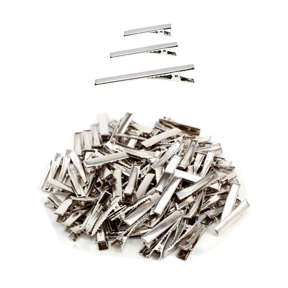 Home Use Durable Metal Duckbill Hair Clips Practical Handcrafted Alligator Hair Clips Silver DIY Hair Clips For Women