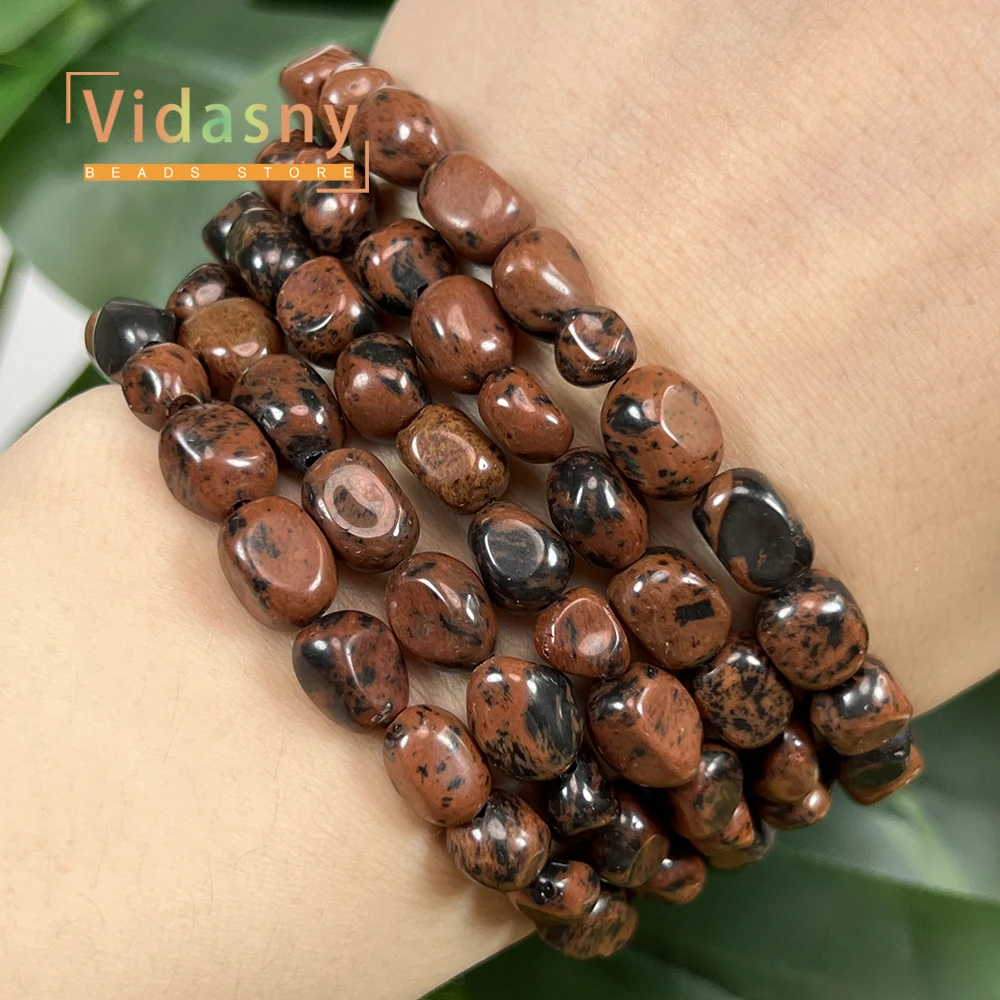 8-10mm Natürlicher Mahagoni-Jaspis Stein Unregelmäßige Ovale Lose Perlen für Schmuckherstellung DIY Armbänder Zubehör – Detail 8