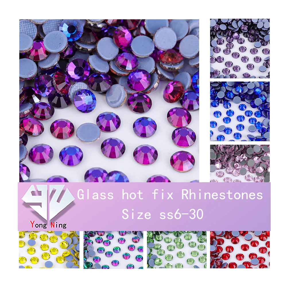 

YongNing ss6-30 quanlity Clear hotfix Rhinestones Art flatback crystals glass stone strass glitters for3d nail garment wedding