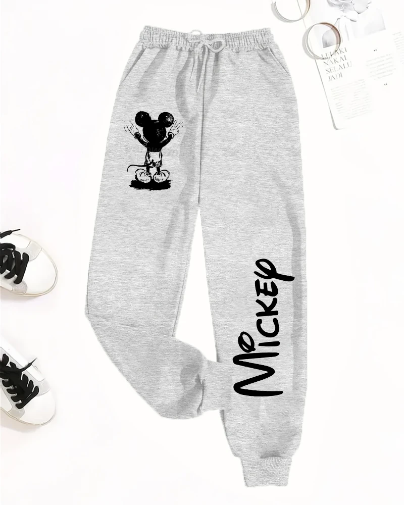 

Children's Sports Joggers Mickey Mouse Pants Side & Pocket Print Design Kids Versatile Trousers Girls Boys Outdoor Trousers