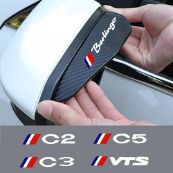 2Pcs Carbon Fiber Car Rearview Mirror Eyebrow Rain Cover For Citroen Berlingo C1 c2 c3 c4 c4l c5 c6 c8 Jumpy C-Elysee VTS Nemo