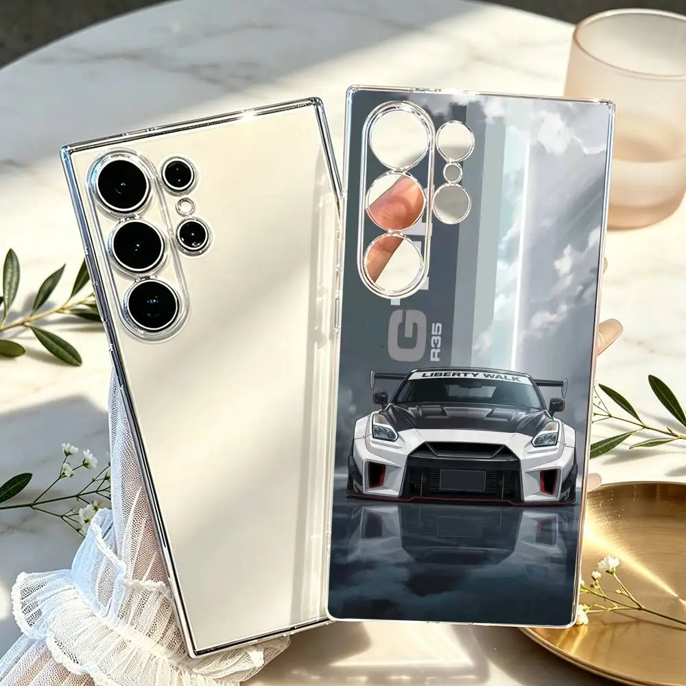 GT-R R35 Classic Sports Car  Phone Case Transparent Silicone Soft For Samsung S25,S24,S21,S22,S23,S30,Ultra,S20,Plus,Fe