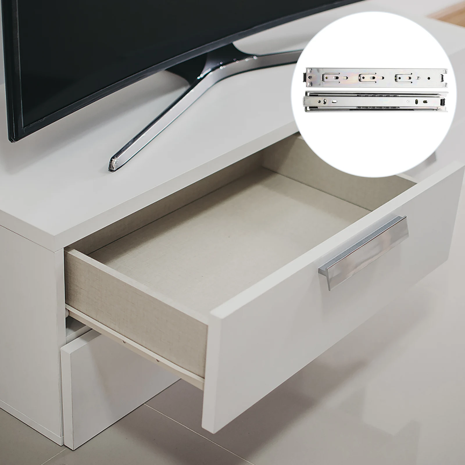 

Направляющие для мебельных ящиков, трехсекционные направляющие, 25 см, серебристые, прочные, гладкие, для кухонного шкафа, фурнитура для гардероба