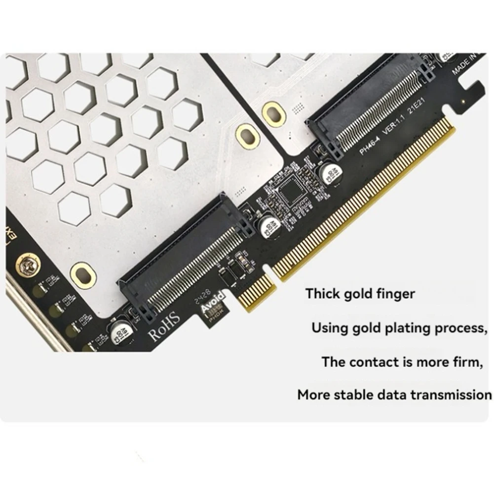 Superior-PH46-4 4-Disk SFF8639 U.2 NVME & SATA 2.5-Inch Hard Drive To PCIE4.0 Split Card PCIE4.0 X16 Hard Disk Adapter Card