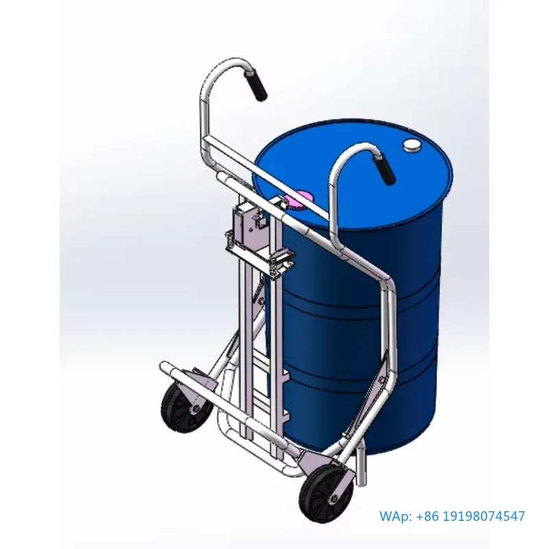 

Hot Sale Adjustable Stainless Steel Industrial Mechanical Drum Truck Material Handling Cart
