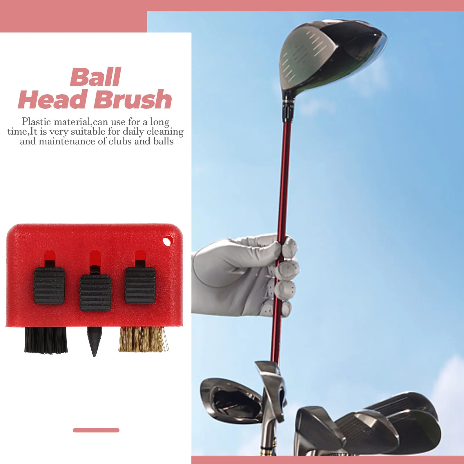 4Pcs Golf Club Cleaning Brush Set 3 in 1 Groove Sharpening Cleaner for Clubs Balls Premium Material Portable Daily Maintenance