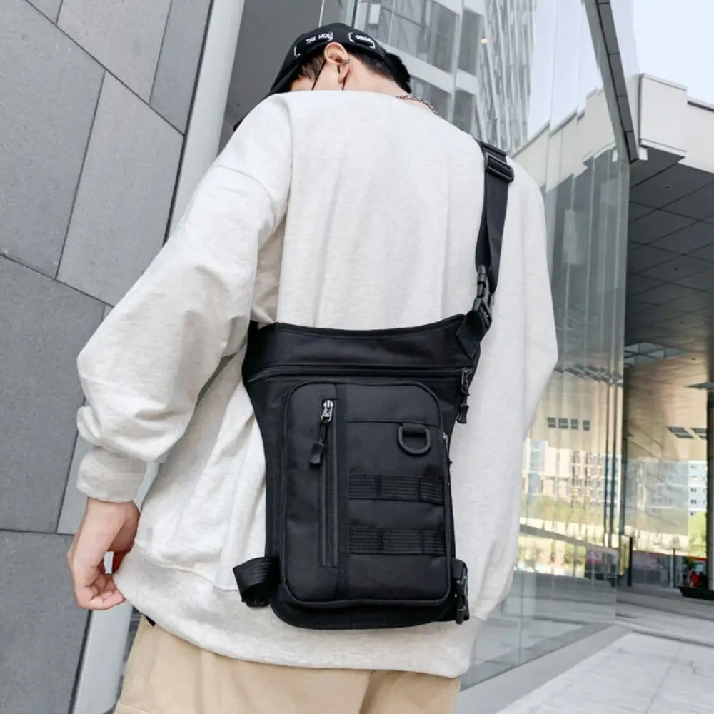 

Adjustable Strap Men Waist Bag Multi-layered Wear-resistant Motorcycle Leg Bag Casual Thickened Men Hip Bum Pack Riding