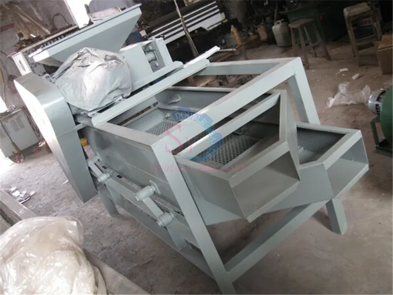 Industrial Automatic 600kg/H Pine Almond Nuts Shell Kernel Crusher Separator/Almond Hulls Crushing Separating Machine