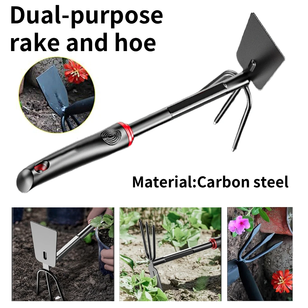 Dual-purpose Rake And Hoe Multifunctional Gardening Tool Weeding Planting Loosening Soil And Digging For Home Plants And Flower