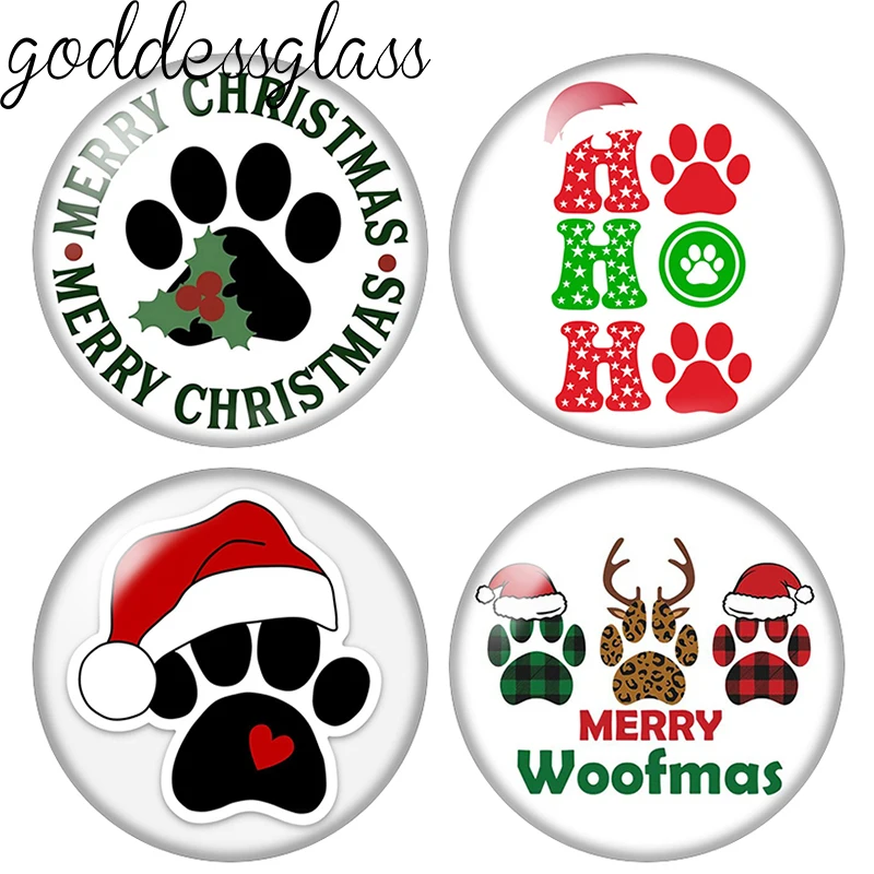 

Рождественские следы Love Pet Dog Woofmas 10 шт. 12 мм/18 мм/20 мм/25 мм круглый фотостекло кабошон с плоской задней частью Изготовление ювелирных изделий