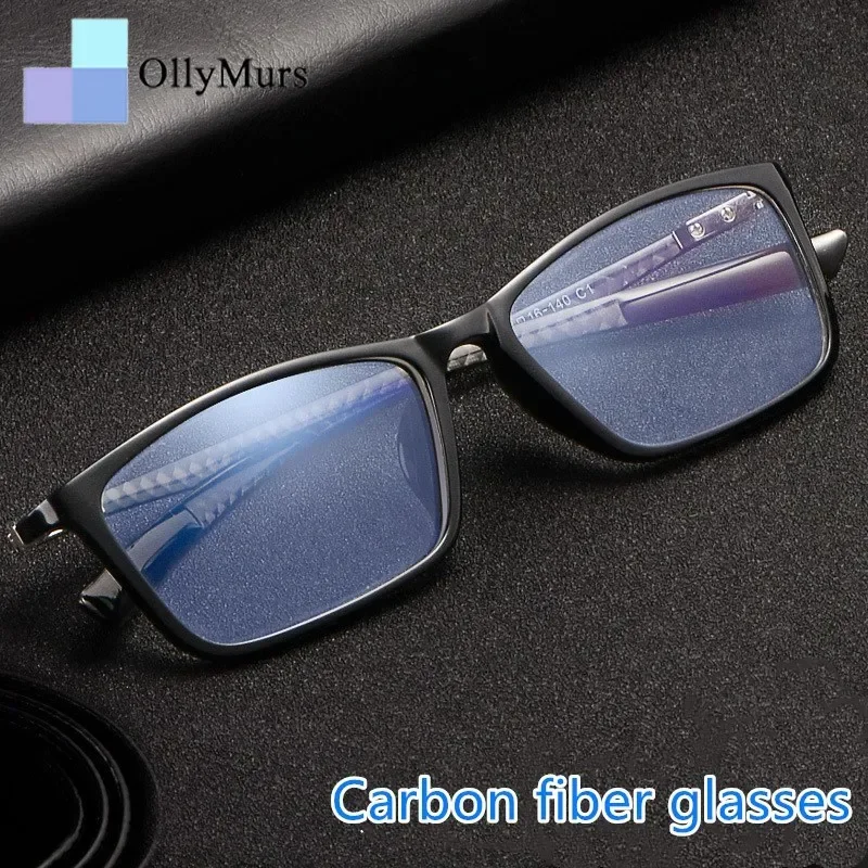 

OLLYMURS Горячая простая мужская оправа для оптических очков из углеродного волокна по рецепту Сверхлегкая удобная модная оправа для очков