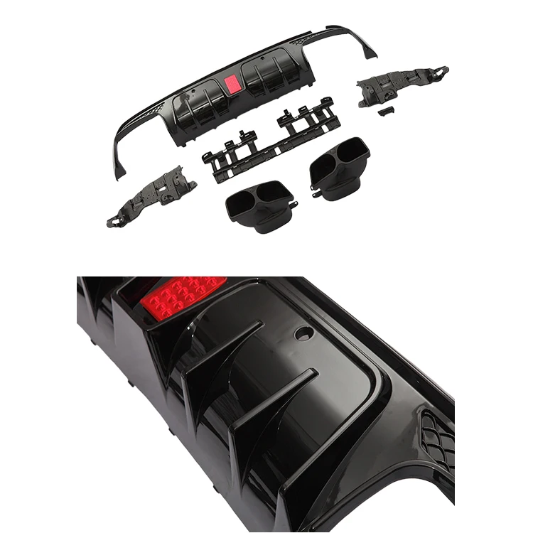 Mass Production C63 Style Rear Diffuser with Tail Pipes Exhaust for C Class W205 Coupe 2015-2021 Sport 3