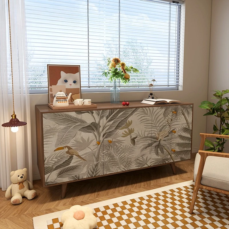 

Dining side cabinet against the wall Integrated locker Locker Floor Entrance Living room tea cabinet