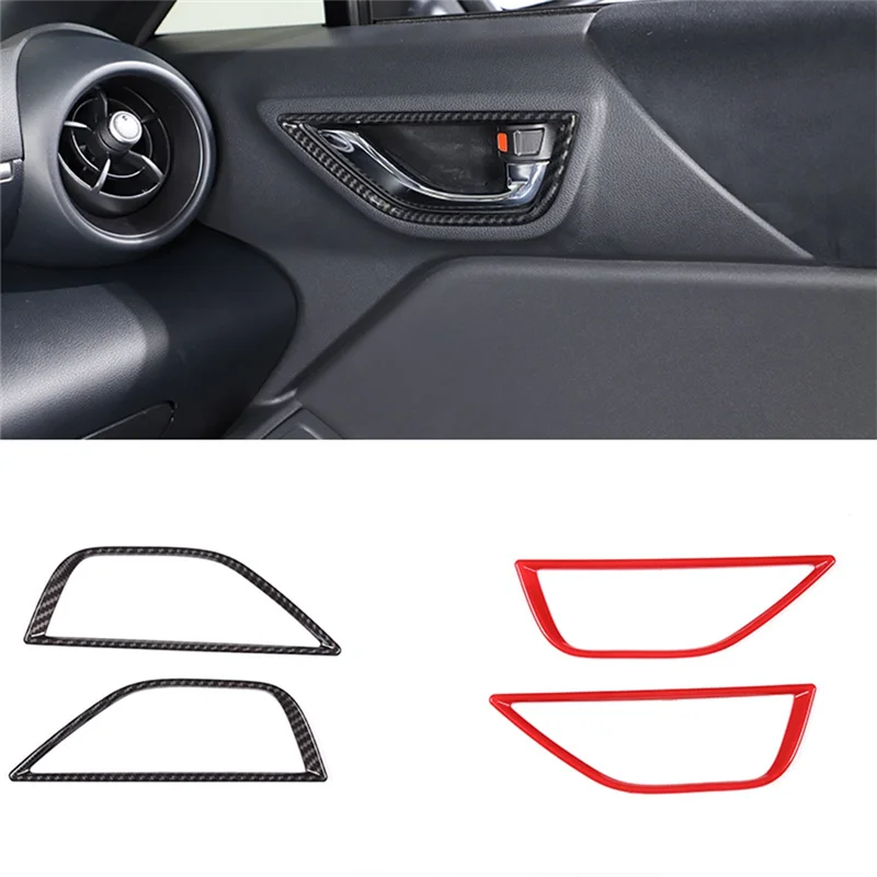 Car Interior Retrofit Accessories Inner Door Handle Frame for 86 BRZ 2022 Carbon Fiber ABS Retrofit Parts