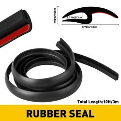 H Shape 10ft Windshield Rubber Molding Seal Trim Universal for Windscreen and Windows Car Rubber Seals Edge Sealing Strips Auto