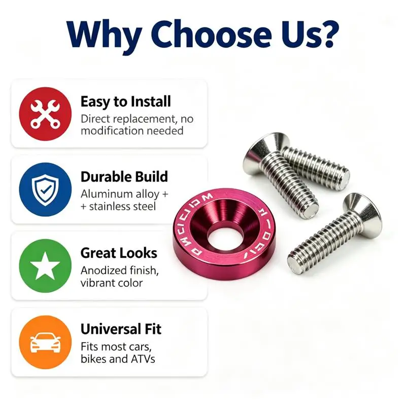 DIY Fasteners Screws M6 Car Modified Fasteners Fender Washer Bumper Engine Concave Screws Car Styling Gasket License Plate Bolts