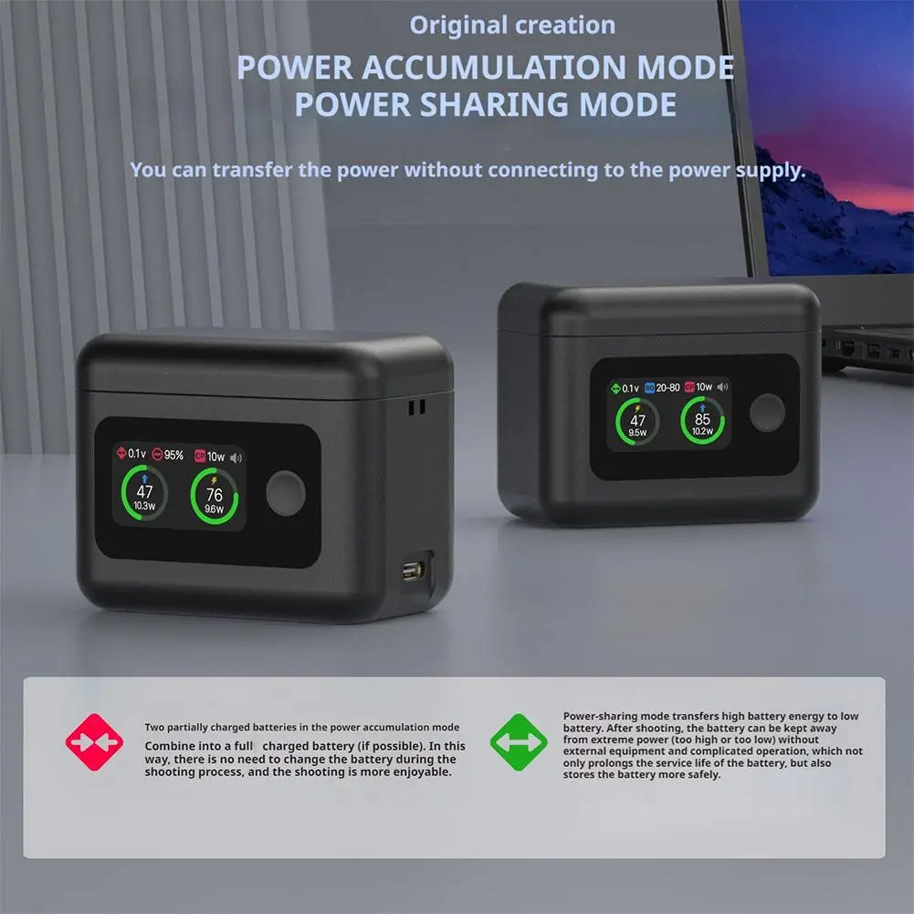 

Умная зарядная коробка для Insta360 X5, зарядное устройство с ЖК-дисплеем, двухместный чехол для быстрой зарядки для Insta360 X5, аксессуары