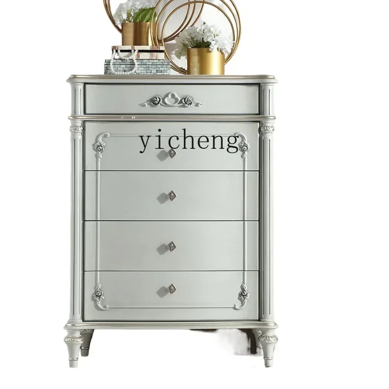 

GZ-i6.3 light luxury solid wood chest of drawers bedroom vertical cabinet carved drawer decorative locker
