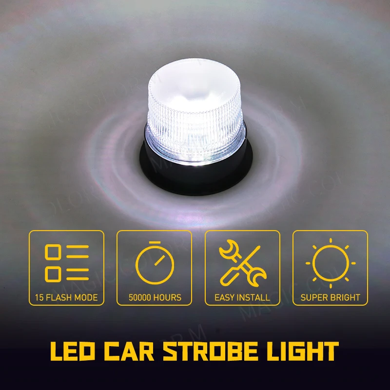 Lumière stroboscopique LED RVB pour voiture, lampe clignotante d'urgence, télécommande, toit automatique, véhicule, camion, proximité, clignotant, 12V