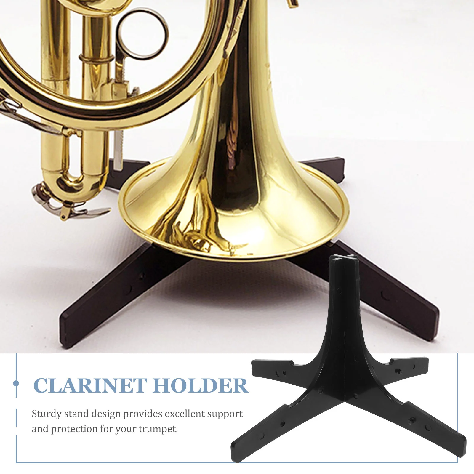 Portable B-flat Trumpet Stand Clarinet Holder Bass Bracket Musical Instrument Flute Plastic Folding Brackets