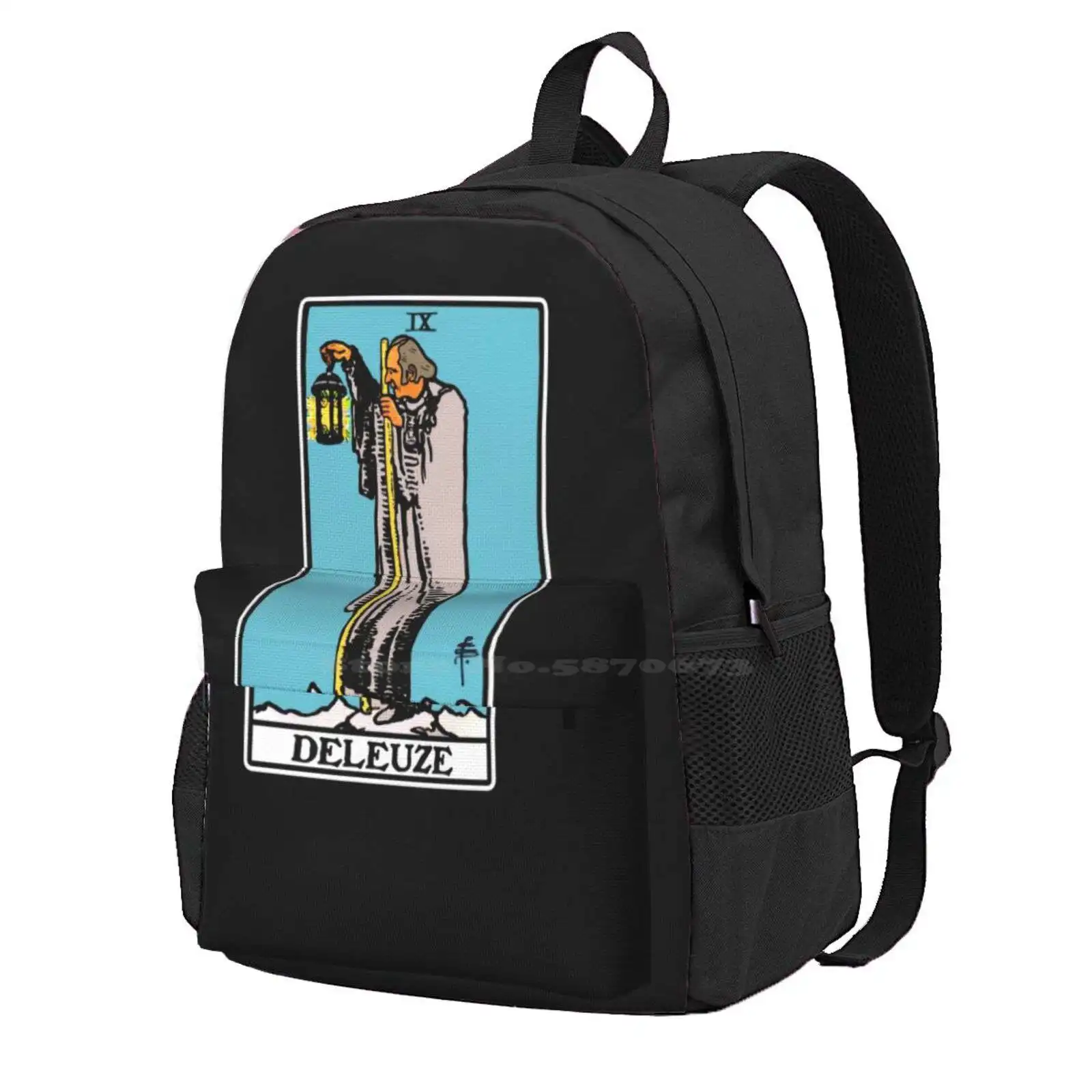 Deleuze As The Hermit Tarot Card Hot Sale Schoolbag Backpack Fashion Bags Deleuze Tarot Hermit Nietzsche Philosophy Guattari