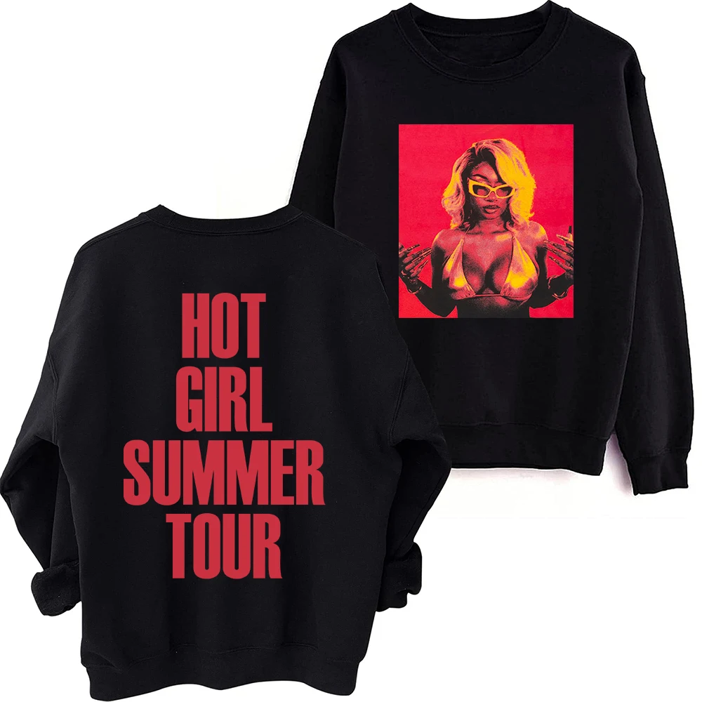 

Hot Girl Summer Tour Megan Thee Stallion Sweatshirt Harajuku Round Neck Long Sleeve Oversized Hoodie Fans Gift