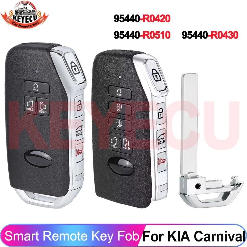

KEYECU 95440-R0420 Proxmity 4A Chip 433MHz For KIA Carnival 2021 2022 2023 2024 Smart Remote Key 95440-R0510 95440-R0430