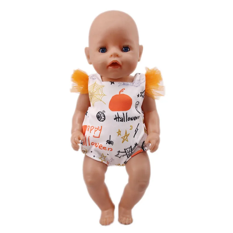 Vêtements de poupée de Style noël, combinaison en forme de citrouille, jupe mignonne pour poupée américaine et bébé né de 18 pouces et 43CM, cadeaux de noël, jouets pour enfants