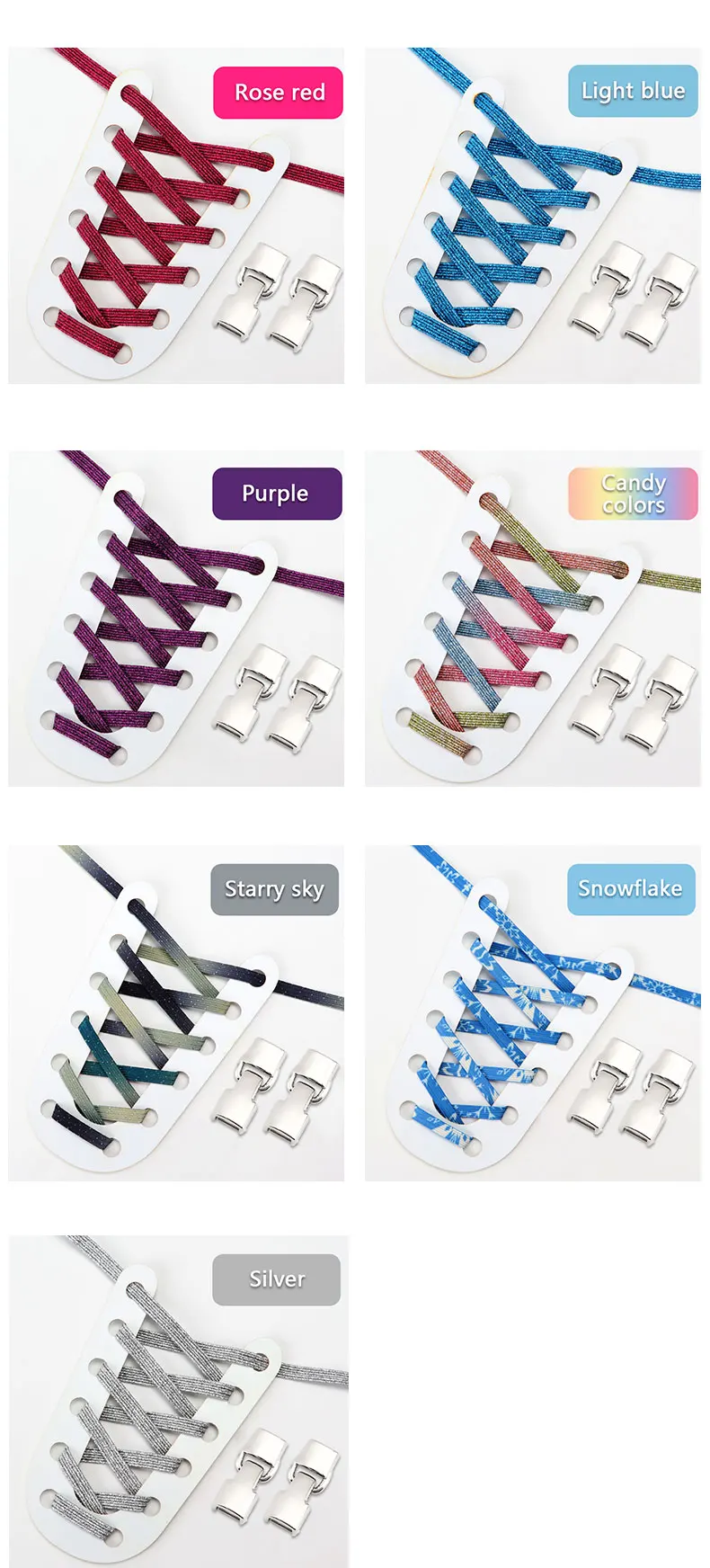 Schnürsenkel ohne Binden, Metallschnallenverschluss, elastische Schnürsenkel für Turnschuhe, 1 Sekunde, schnelles Ein- und Ausschalten, praktische Spitze für faule Schuhe, Unisex – Detail 11