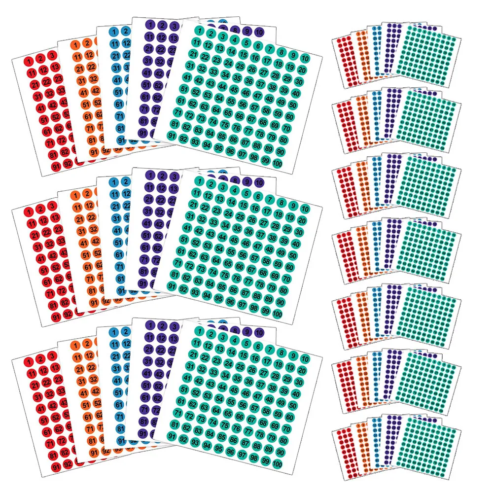 

50 Sheets Vibrant Circle Number Stickers 1 to 100 Compact Peel and Stick Adhesive Numbers for Document Labeling Study